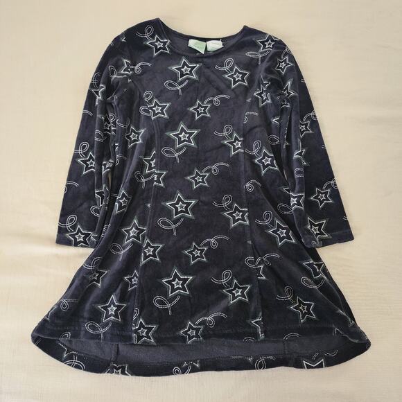 Y2k Velvet Glittery Star Dress 4t - Picture 1 of 7